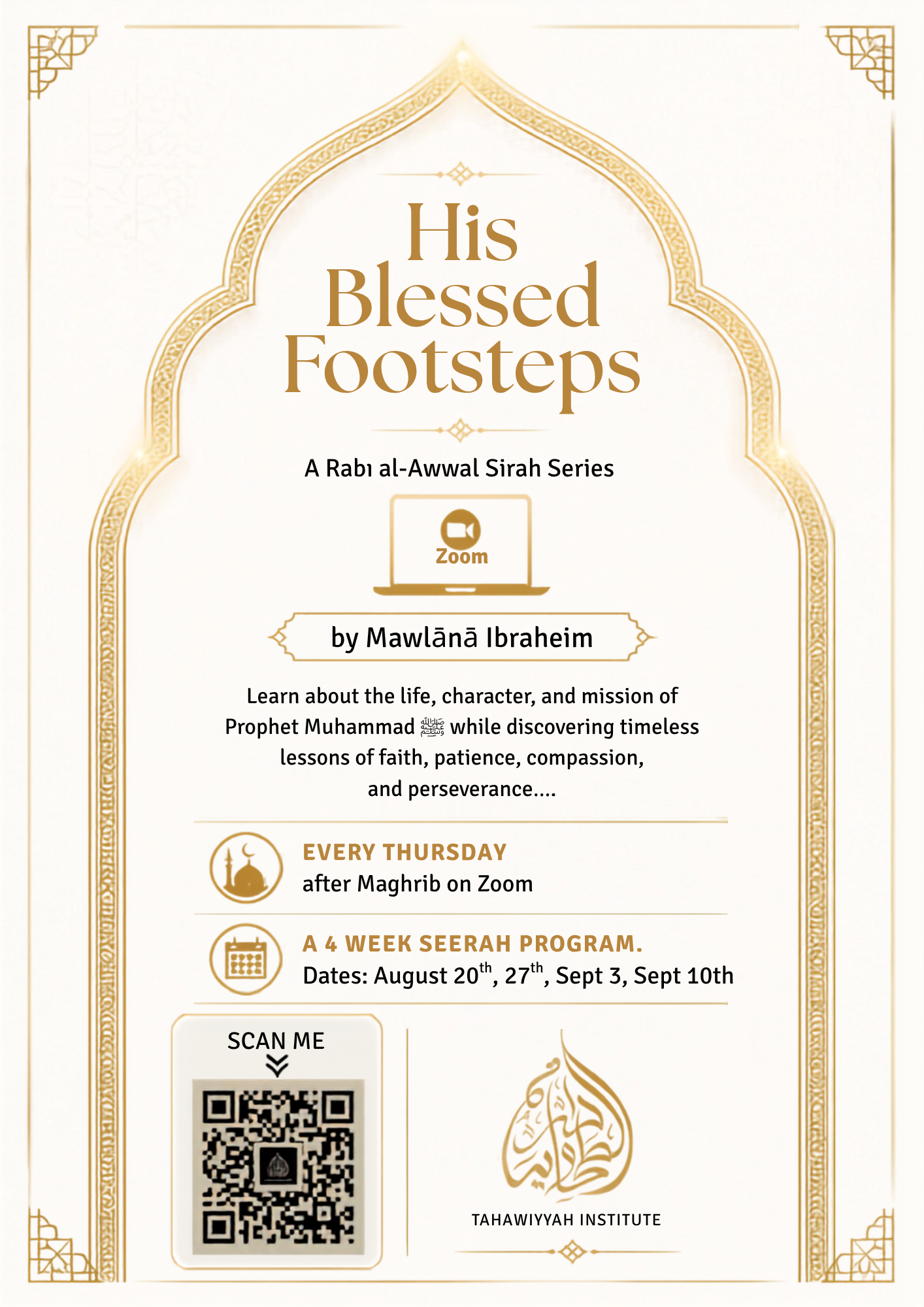 His Blessed Footsteps - A Rabi al-Awwal Sirah Series flyer